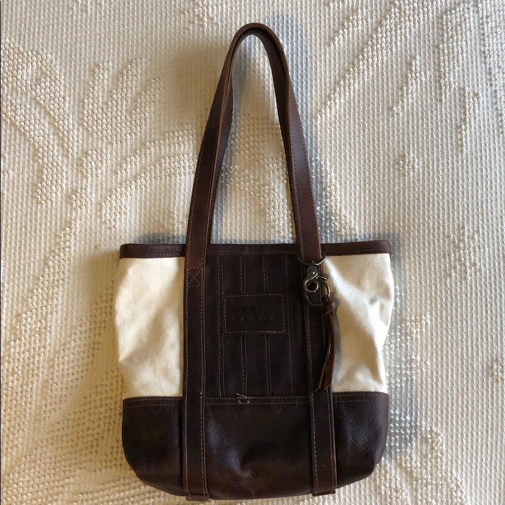 Canoe Canvas & Leather Bucket Tote